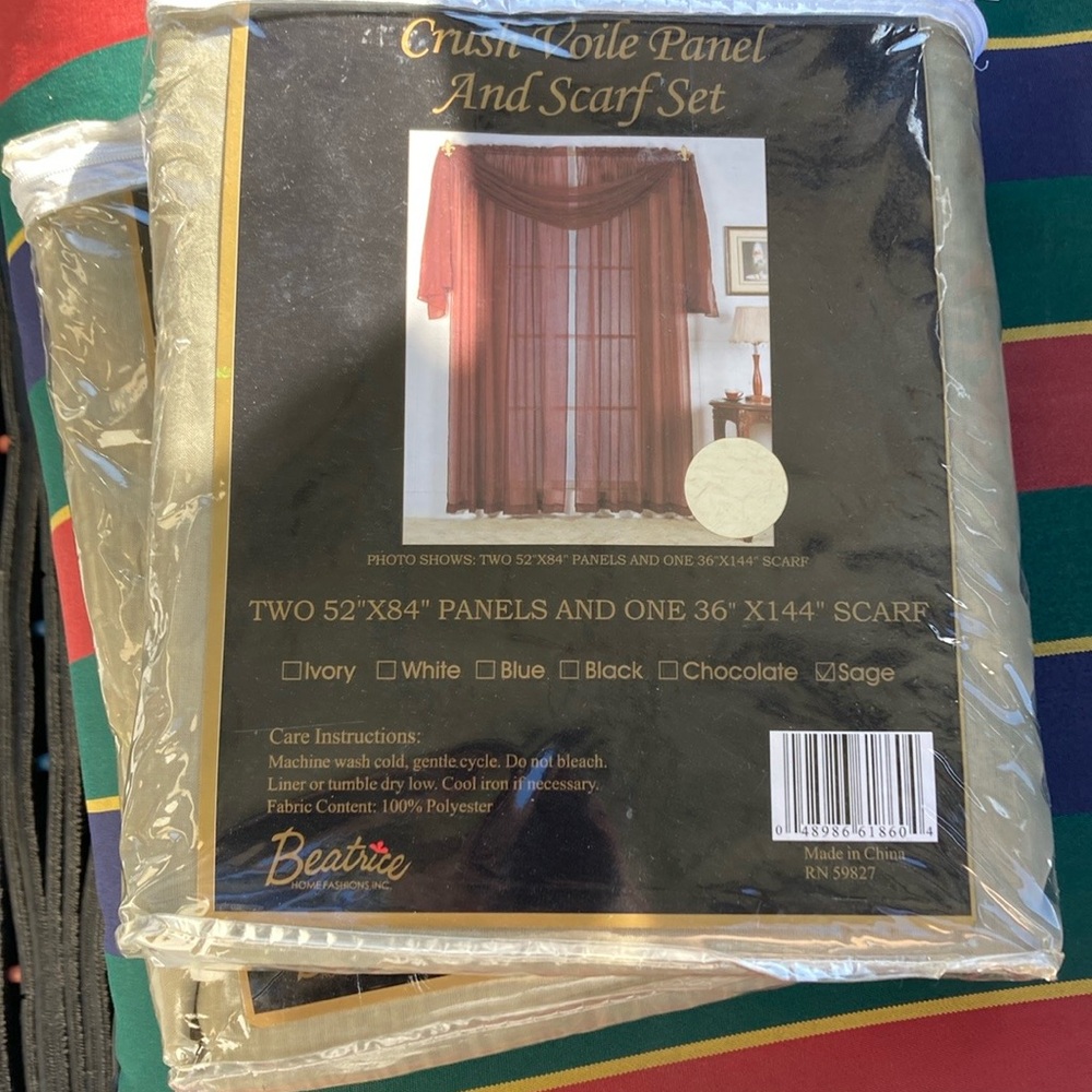 Crush voile panel and scarf set